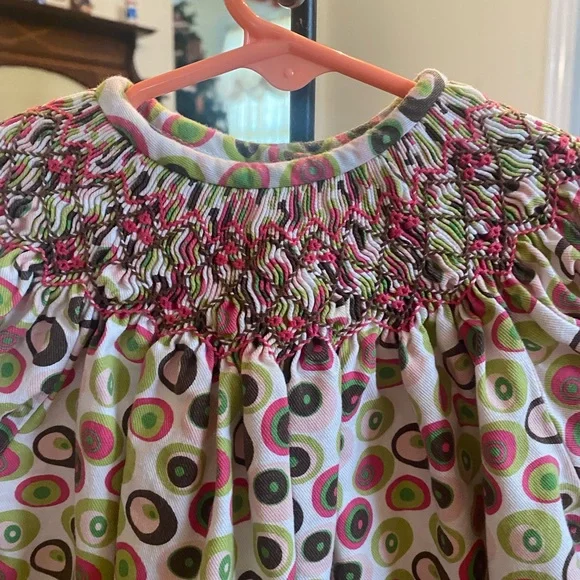 Smocked Giraffe Infant Girls Smocked Dress size 9 months - Picture 5 of 16